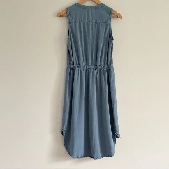 Vero Moda Blue Fit & Flare Sleeveless Tie Waist Midi Dress Office Career M - Picture 4 of 10